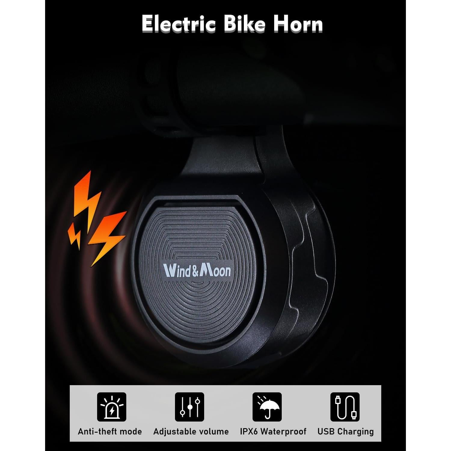 Campana de Bicicleta Eléctrica Wind&Moon ZXCDLB-01 IPX6 80-130dB
