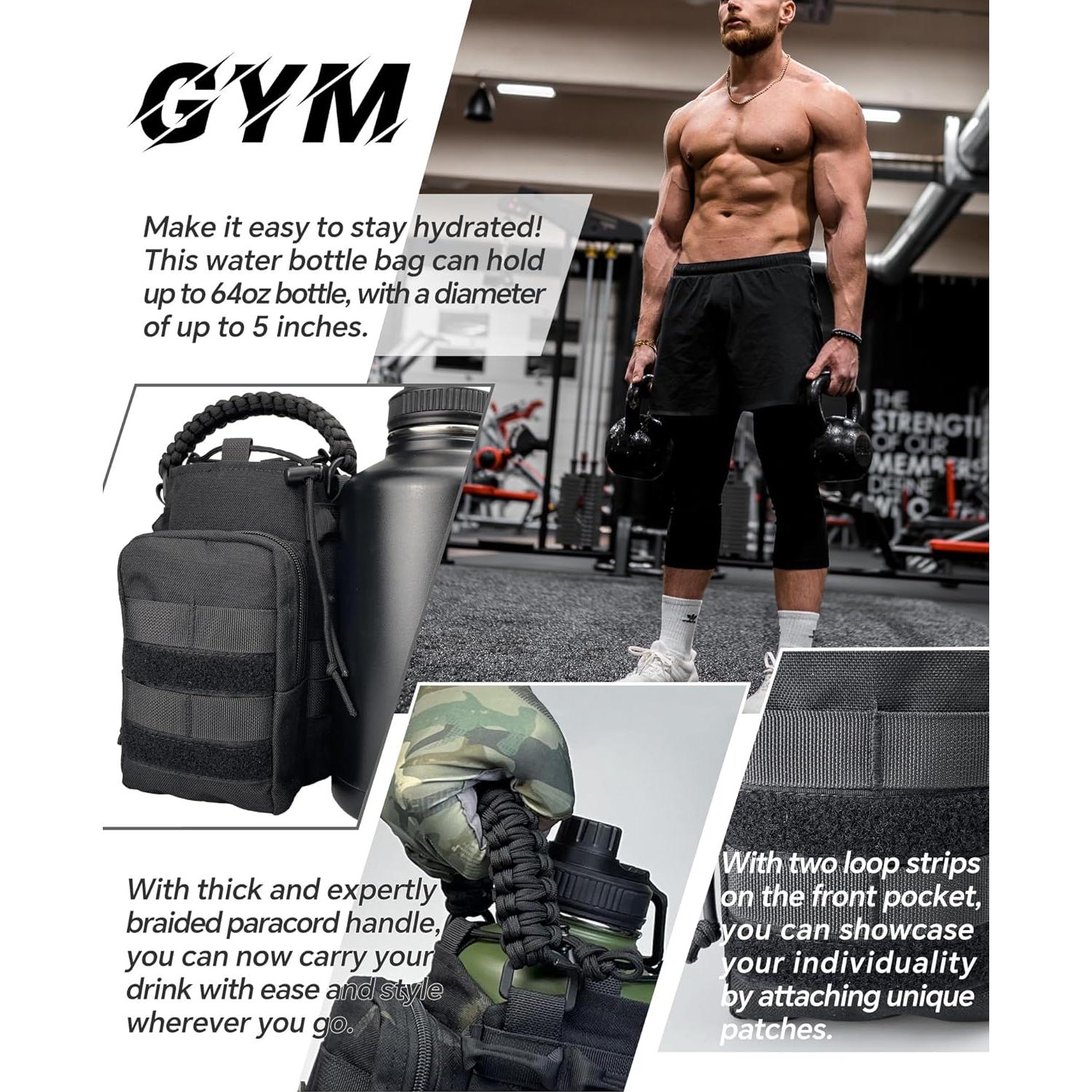 Funda para Botella de Agua DEFUNX 64 Oz Nylon Negra