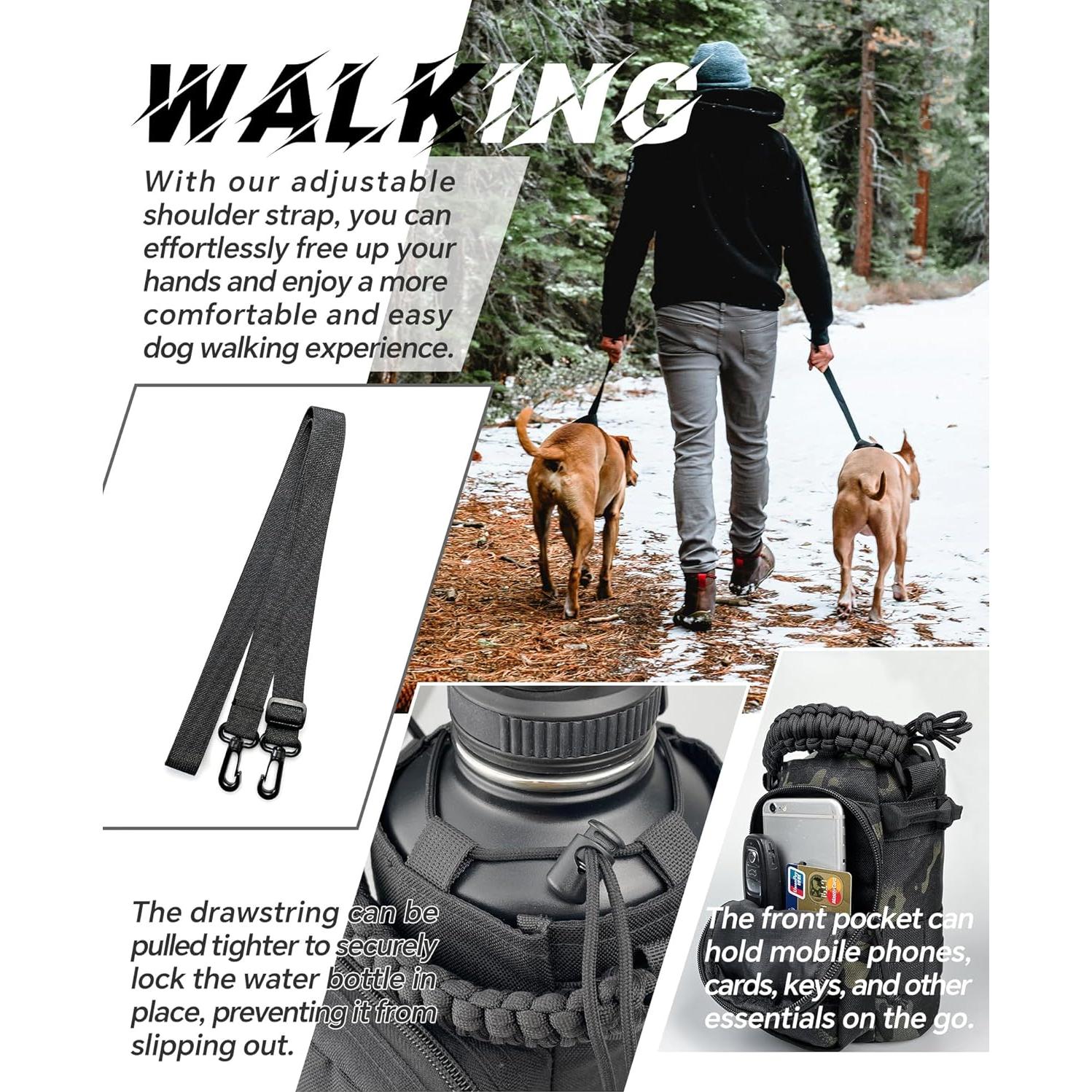 Funda para Botella de Agua DEFUNX 64 Oz Nylon Negra