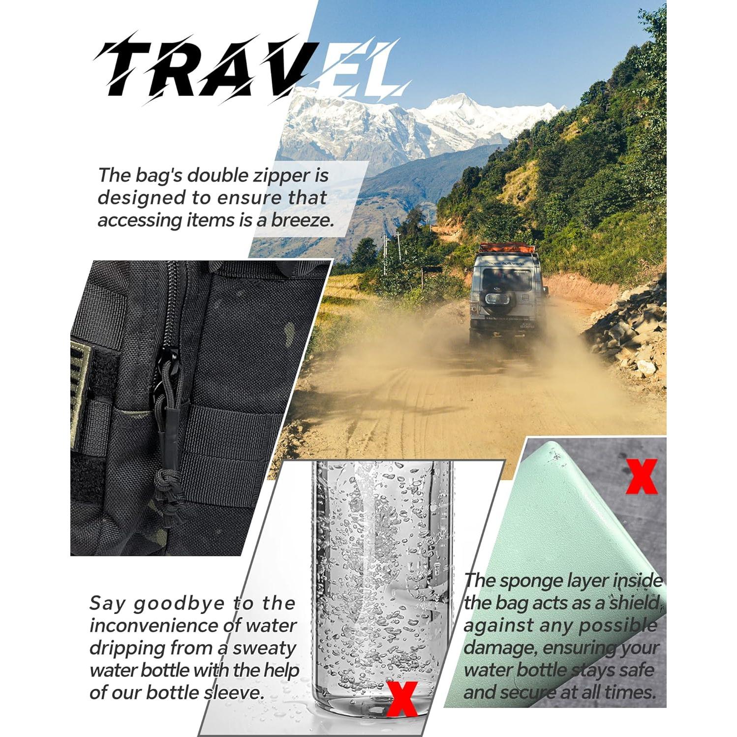 Funda para Botella de Agua DEFUNX 64 Oz Nylon Negra