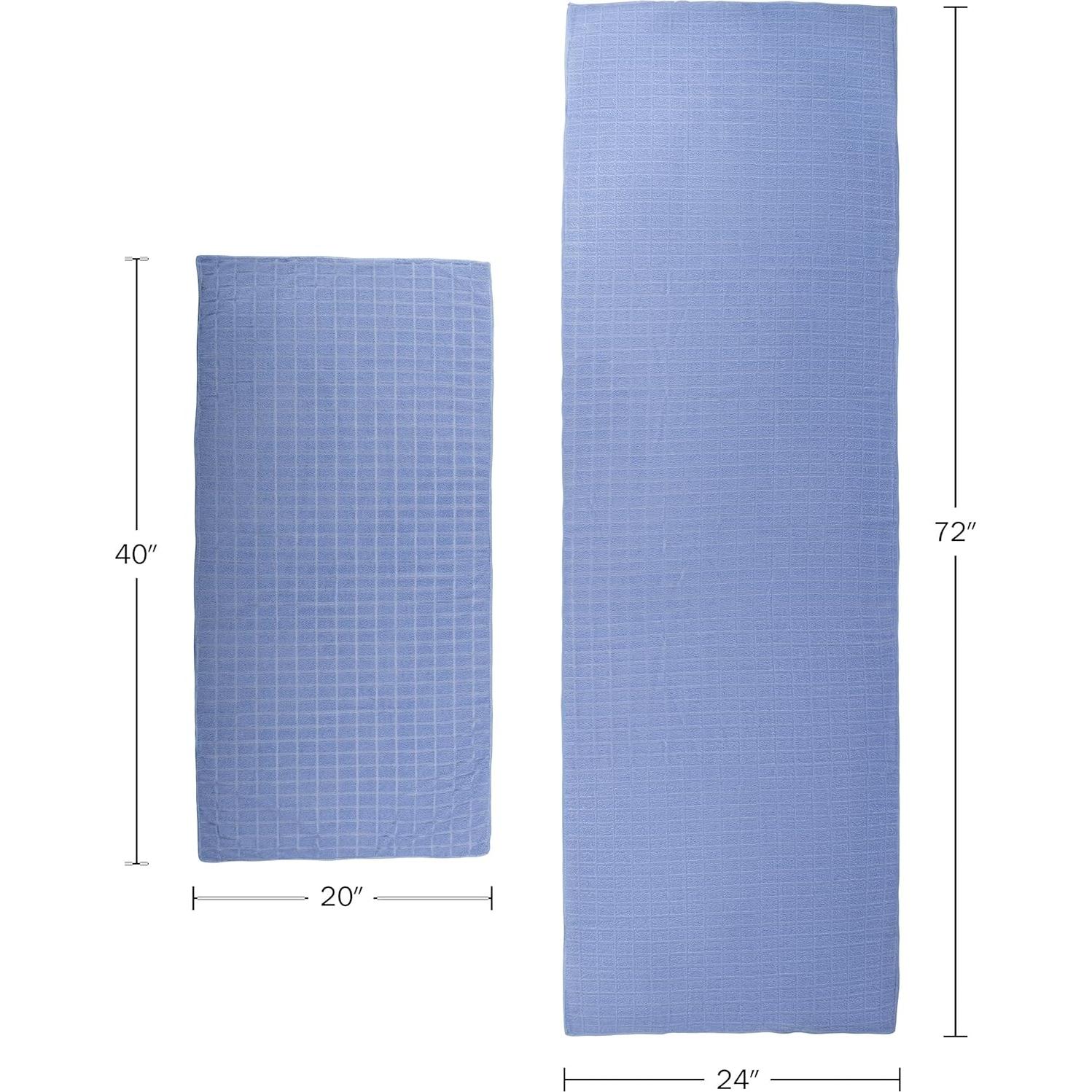 Juego de Toallas de Yoga y Gimnasio Wakeman - 2 Piezas Azul