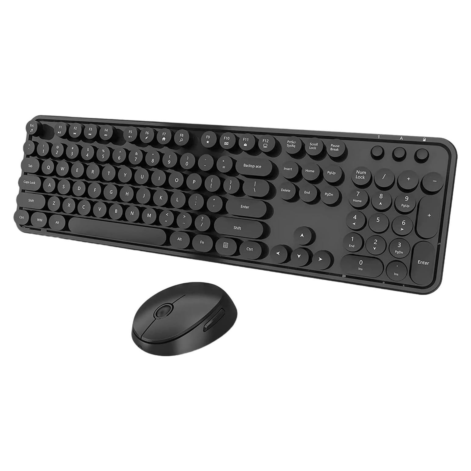 Combo Teclado y Ratón Inalámbrico LETTON v2020, Diseño Retro