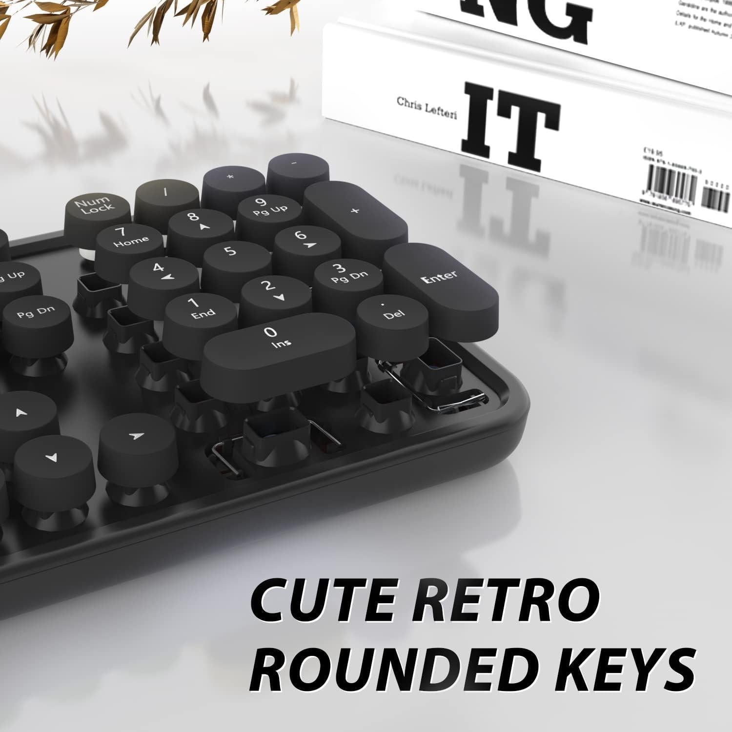 Combo Teclado y Ratón Inalámbrico LETTON v2020, Diseño Retro