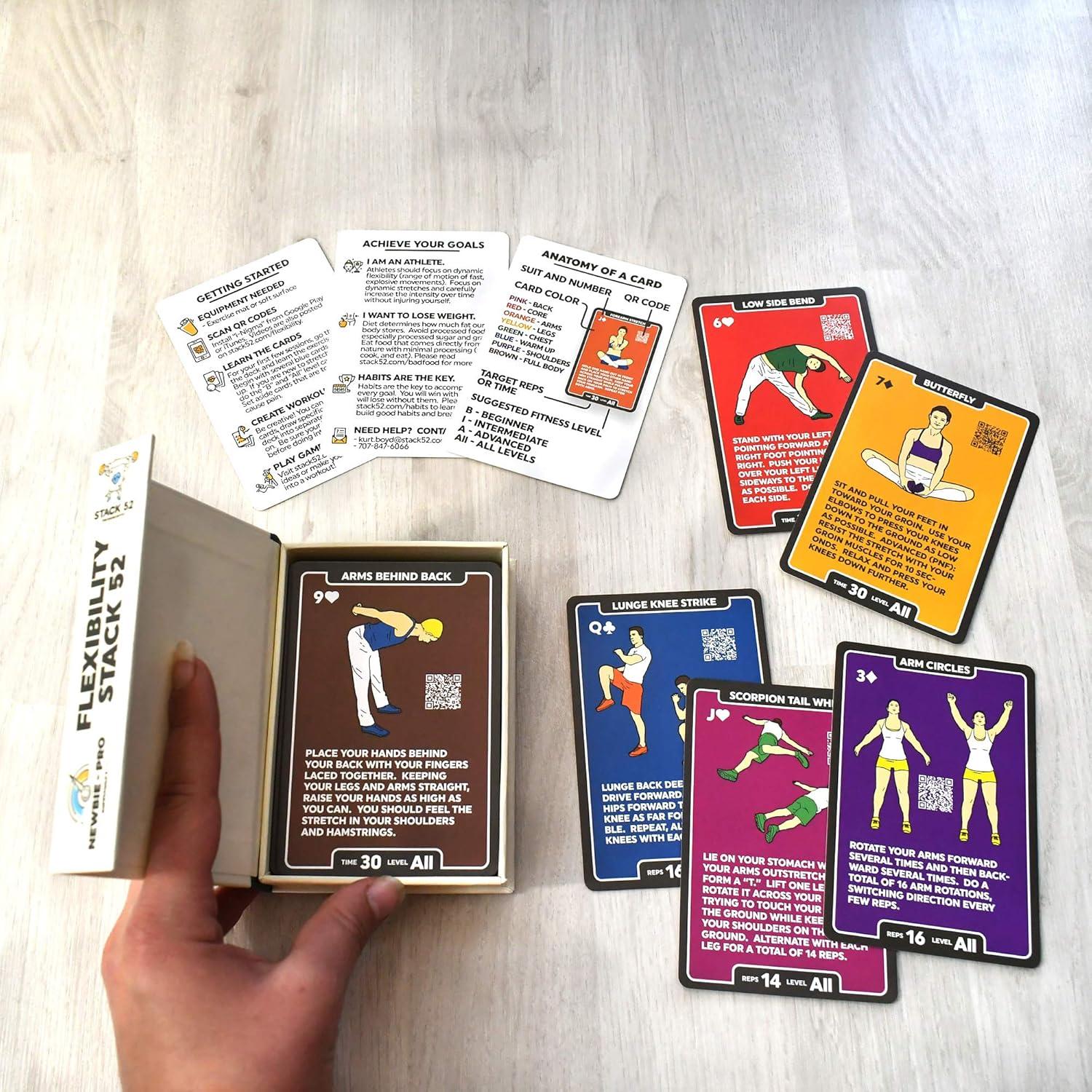 Tarjetas de Ejercicio de Flexibilidad Stack 52 - 52 Estiramientos