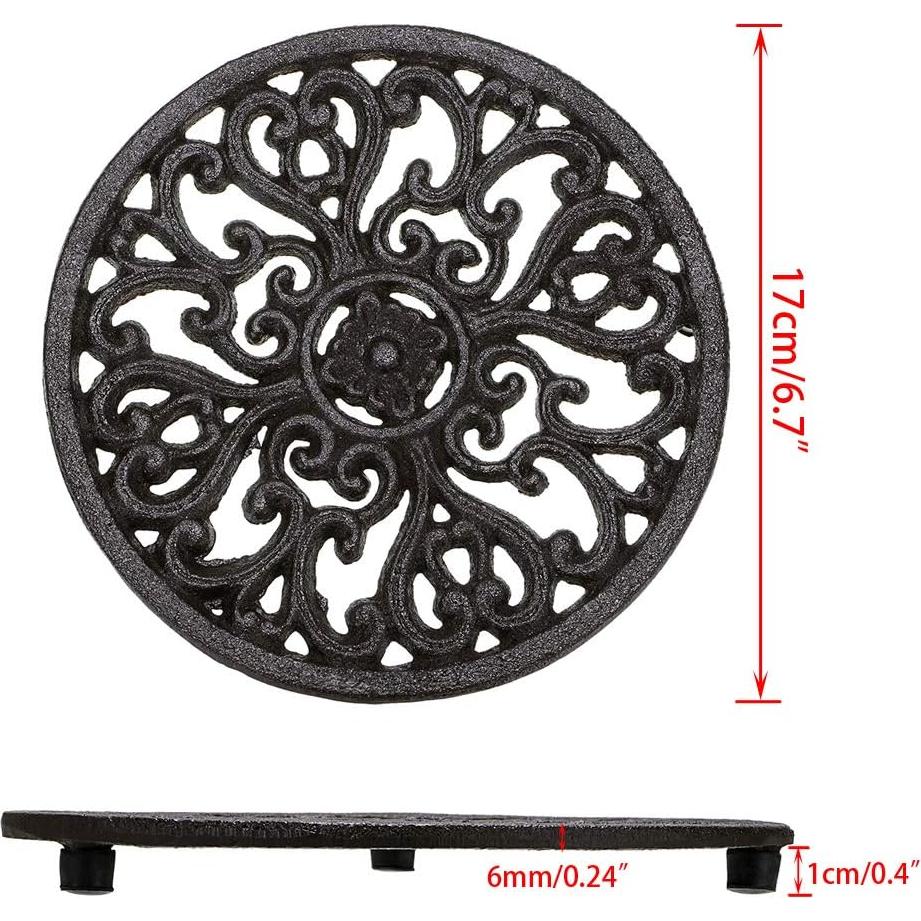 Soportes Redondos de Hierro Fundido Sumnacon 17 cm - 2 Pcs