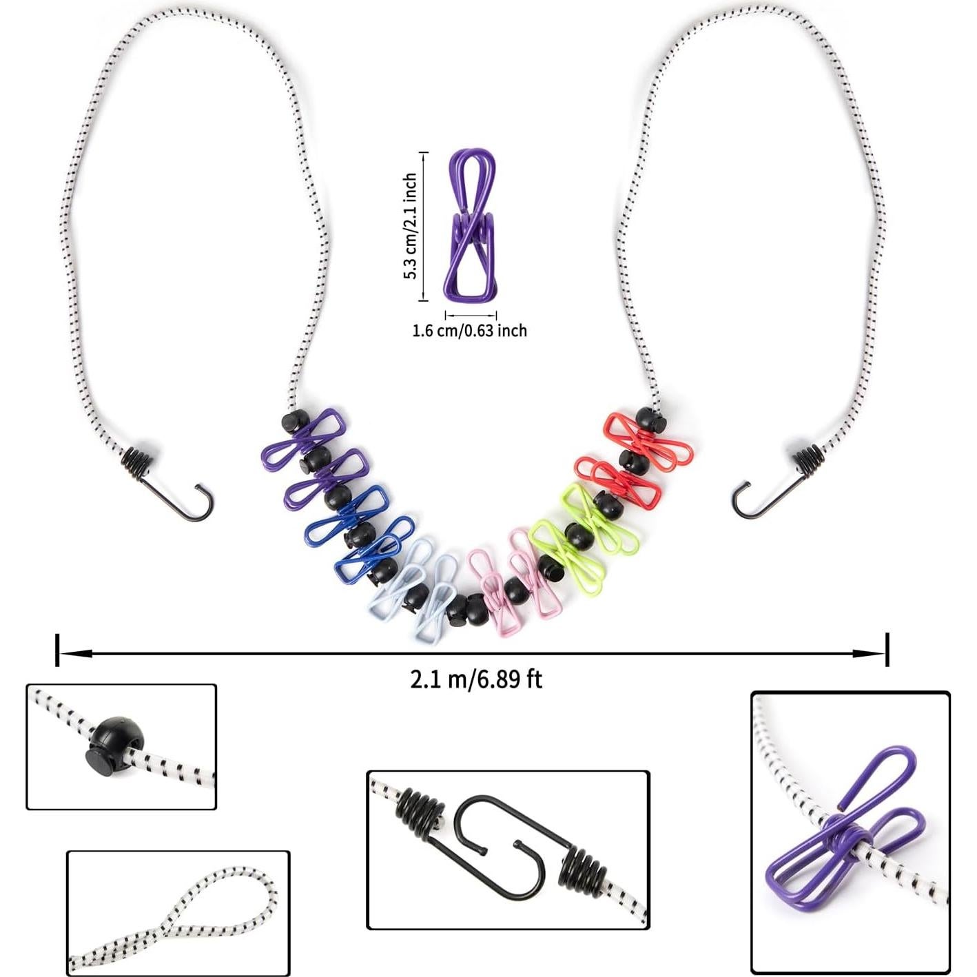 Juego de Etiquetas y Cuerdas de Equipaje Ouksma - 4 Cuerdas y 4 Soportes