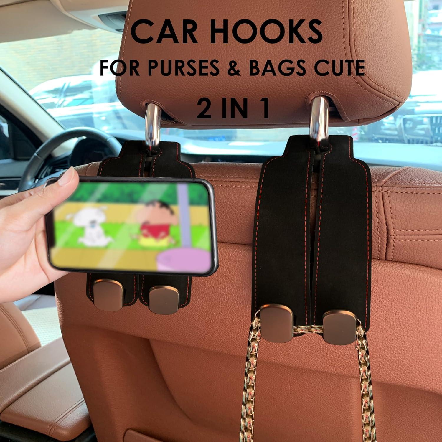 Gancho para bolso de coche ANDOLAB Doble Gancho Negro 1 Paquete