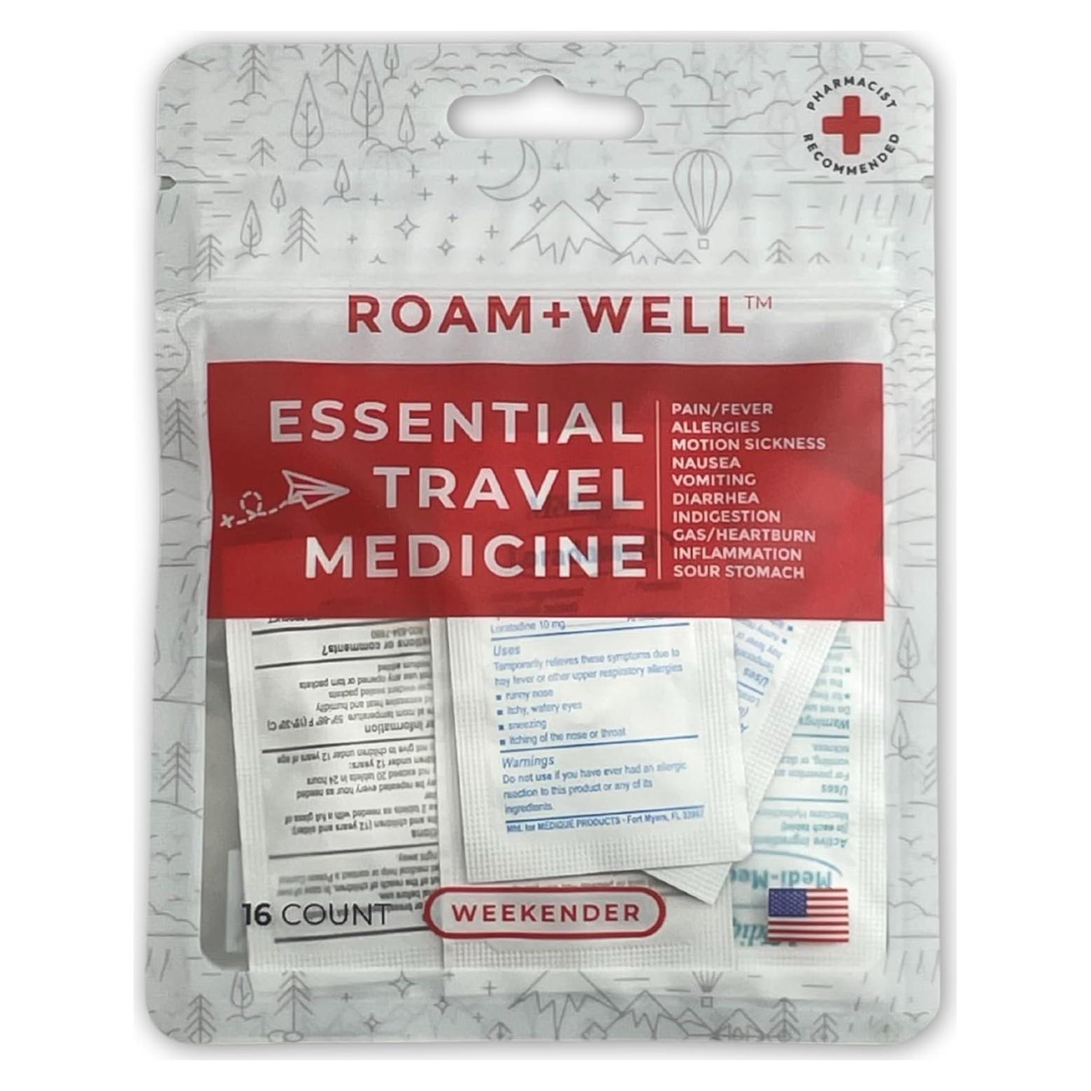 Kit de Medicina de Viaje Roamwell Fin de Semana 16 Tabletas