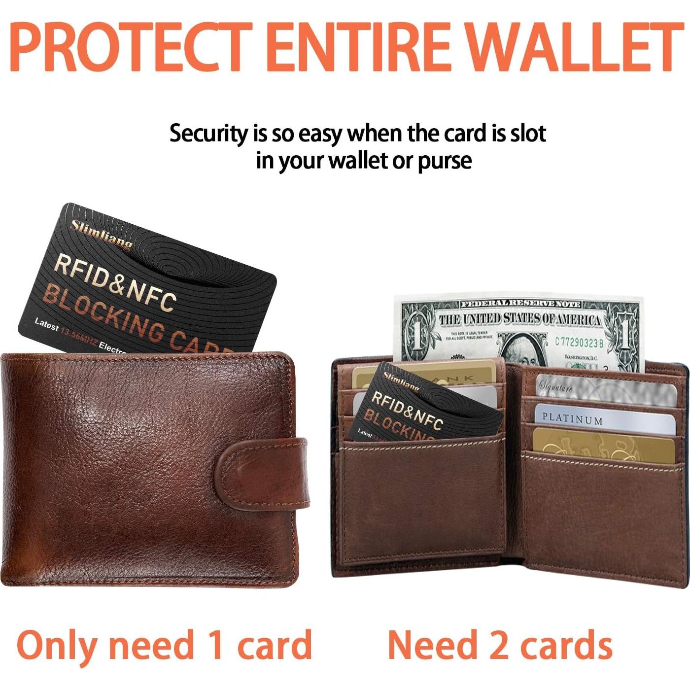 Paquete de 4 Tarjetas Antirrobo RFID Slimliang Oro