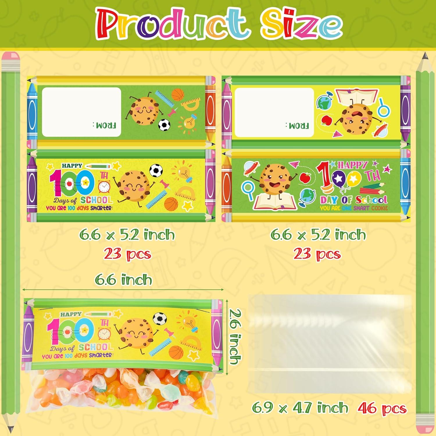 Set 46 Trat Bag Toppers y Tarjetas K1tpde 100 Días de Escuela