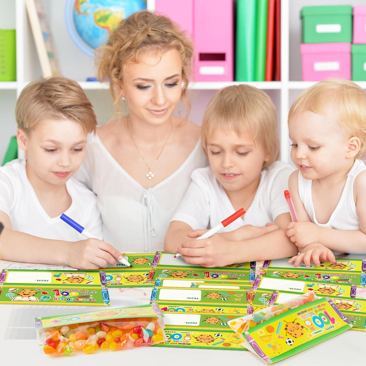 Set 46 Trat Bag Toppers y Tarjetas K1tpde 100 Días de Escuela