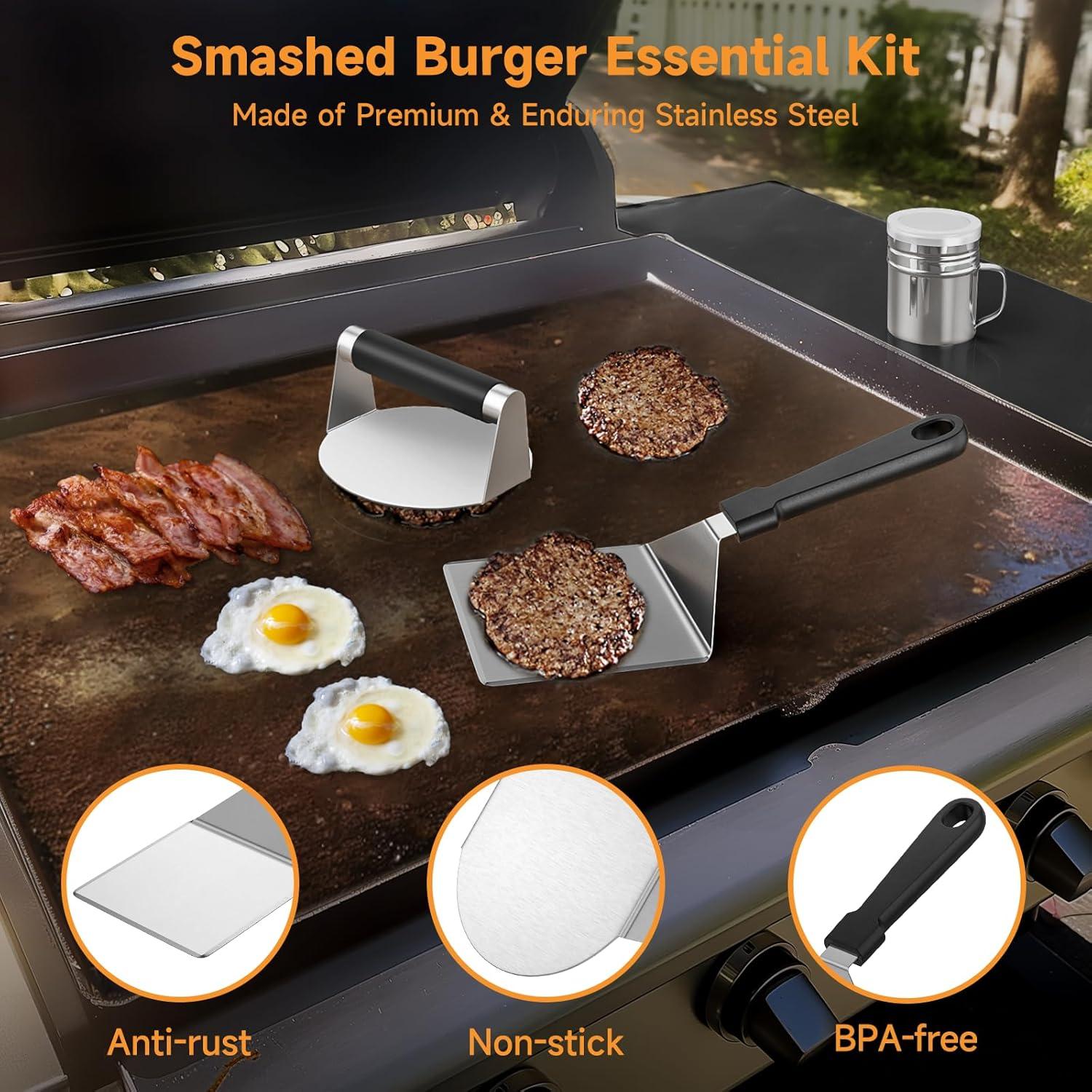 Kit de Prensa para Hamburguesas SHINESTAR 3 Piezas Acero Inoxidable