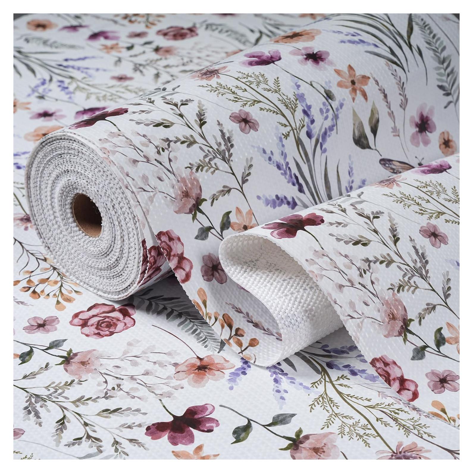 Forro de Estante Amiitay Floral 30.48 cm x 3 m Antideslizante