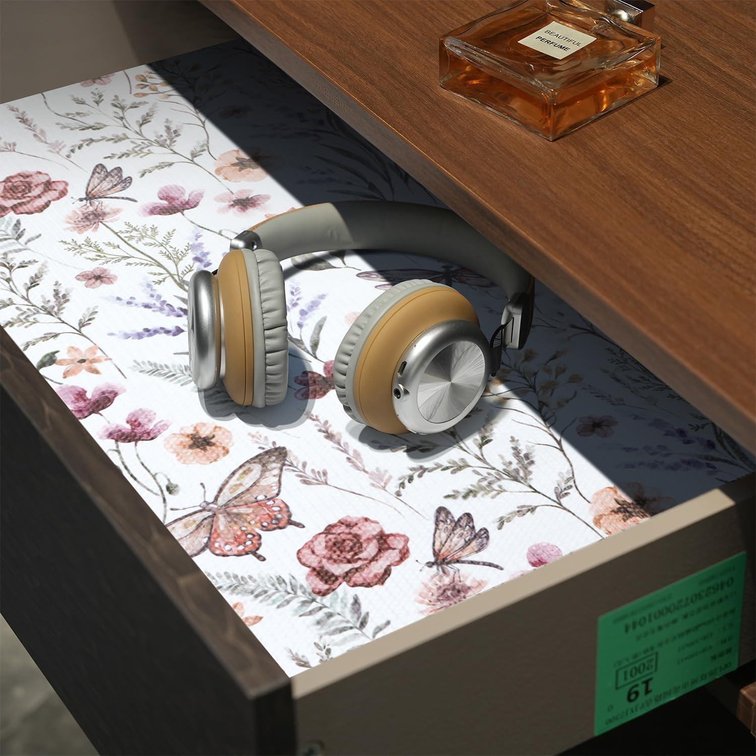 Forro de Estante Amiitay Floral 30.48 cm x 3 m Antideslizante