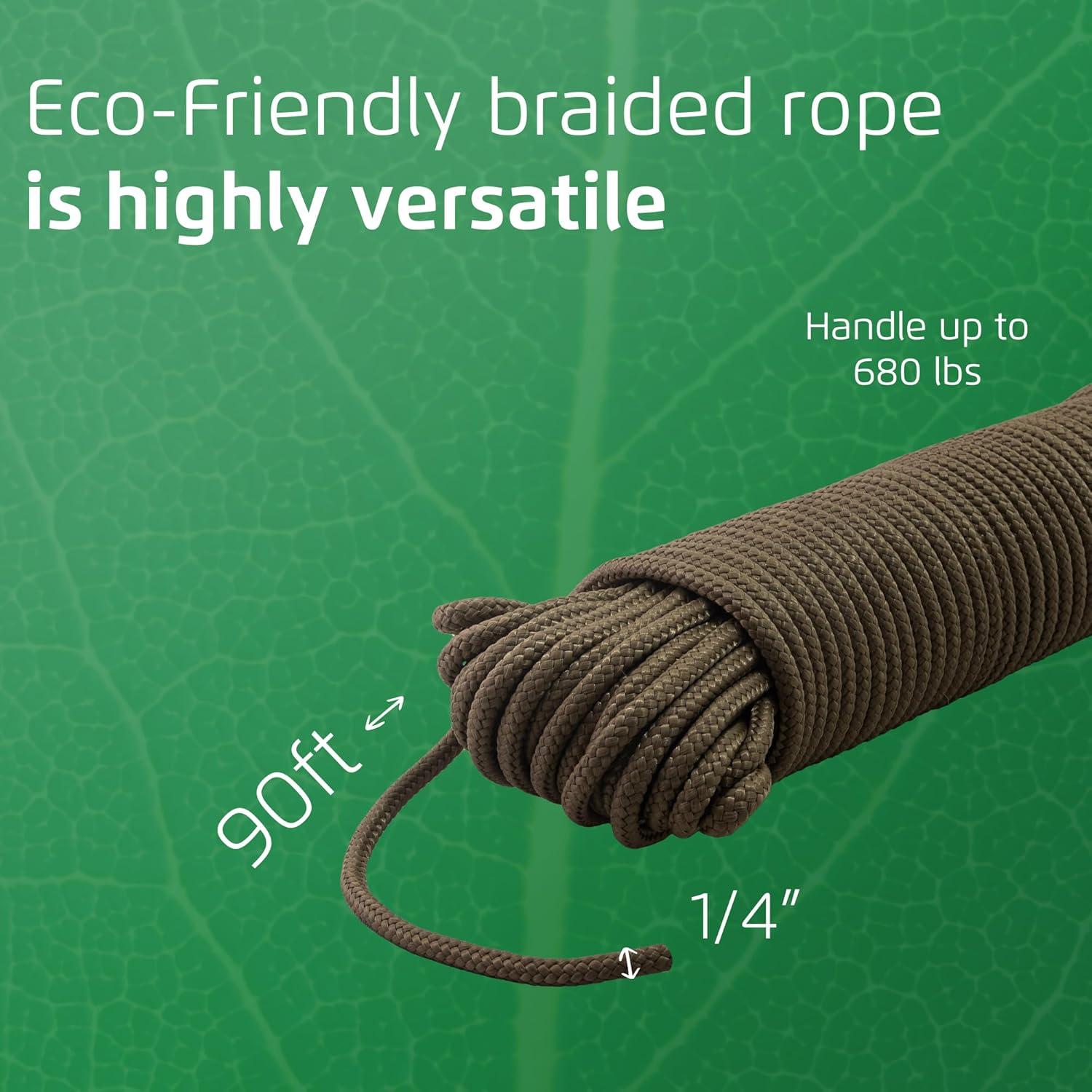 Cuerda Trenzada Ecológica Itacorda 27.43m 6mm Beige Resistente