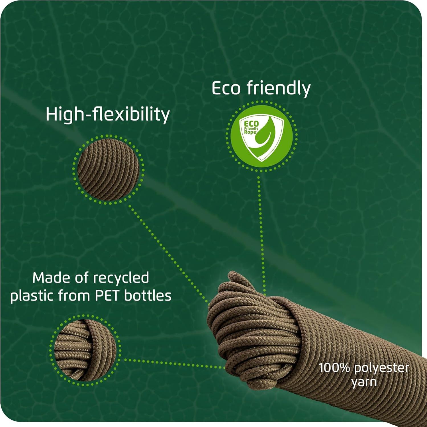 Cuerda Trenzada Ecológica Itacorda 27.43m 6mm Beige Resistente