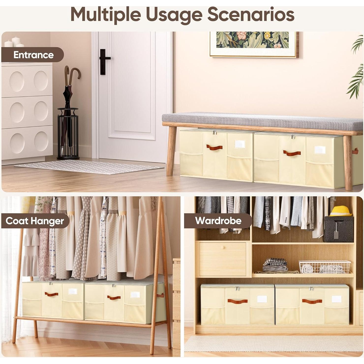 Organizador de Zapatos MSTONAL Beige 24 Compartimentos 64.8x43.2x32cm