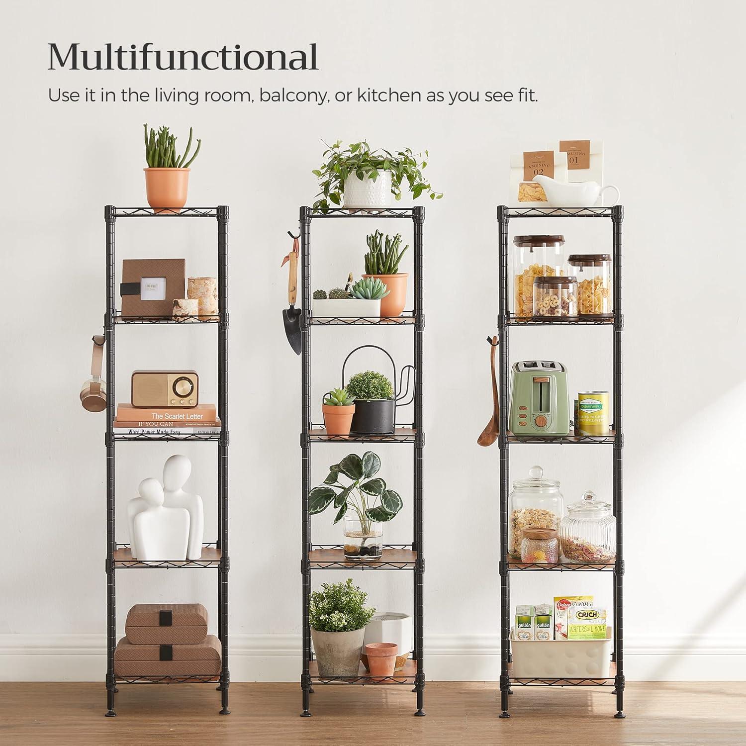 Estante de Baño SONGMICS 5 Niveles Ajustable Negro Rústico