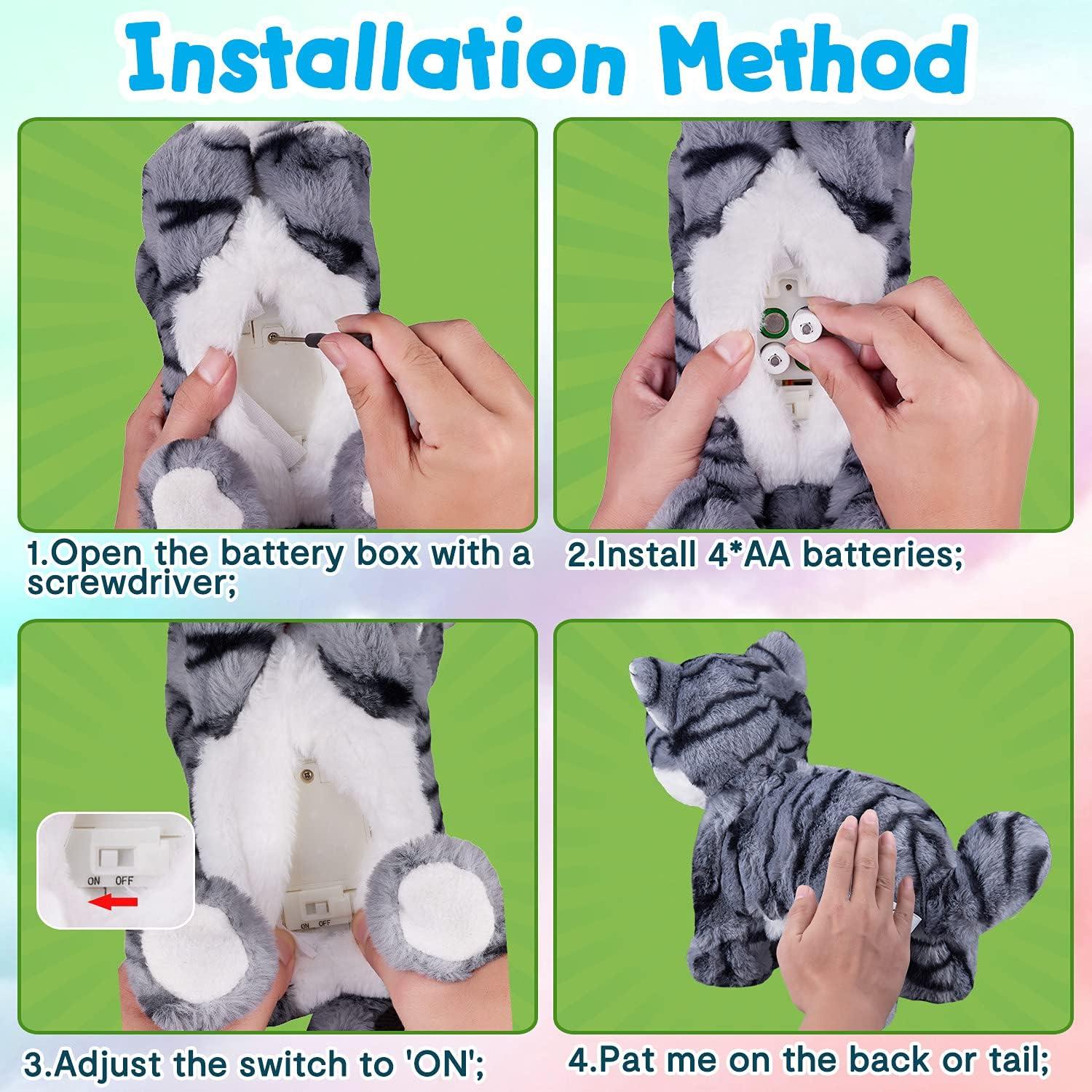 Gato Robótico Interactivo WANGLINAJIN Gris 30 cm