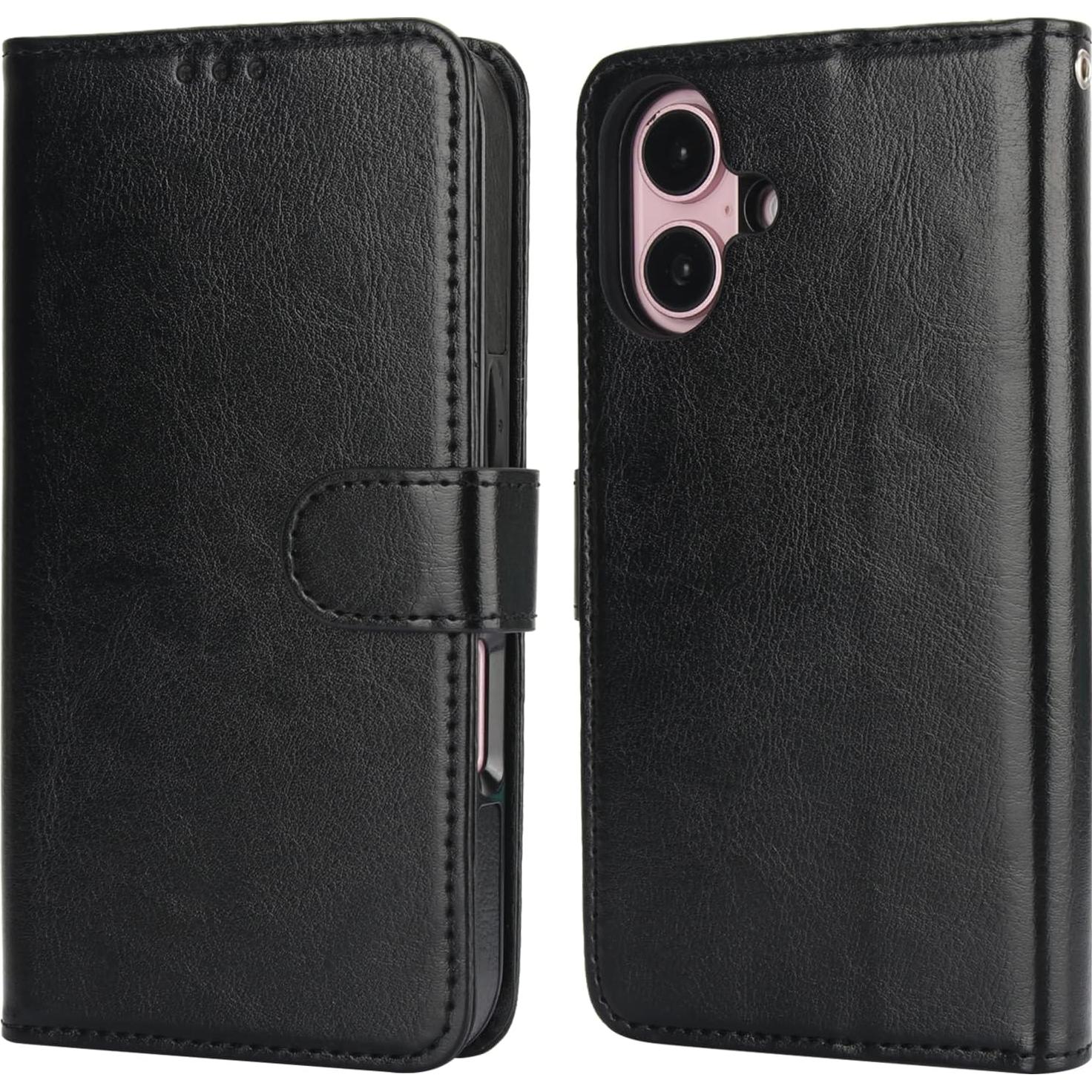 Funda Cartera Desmontable Bocasal para iPhone 16 6.1" RFID Negro