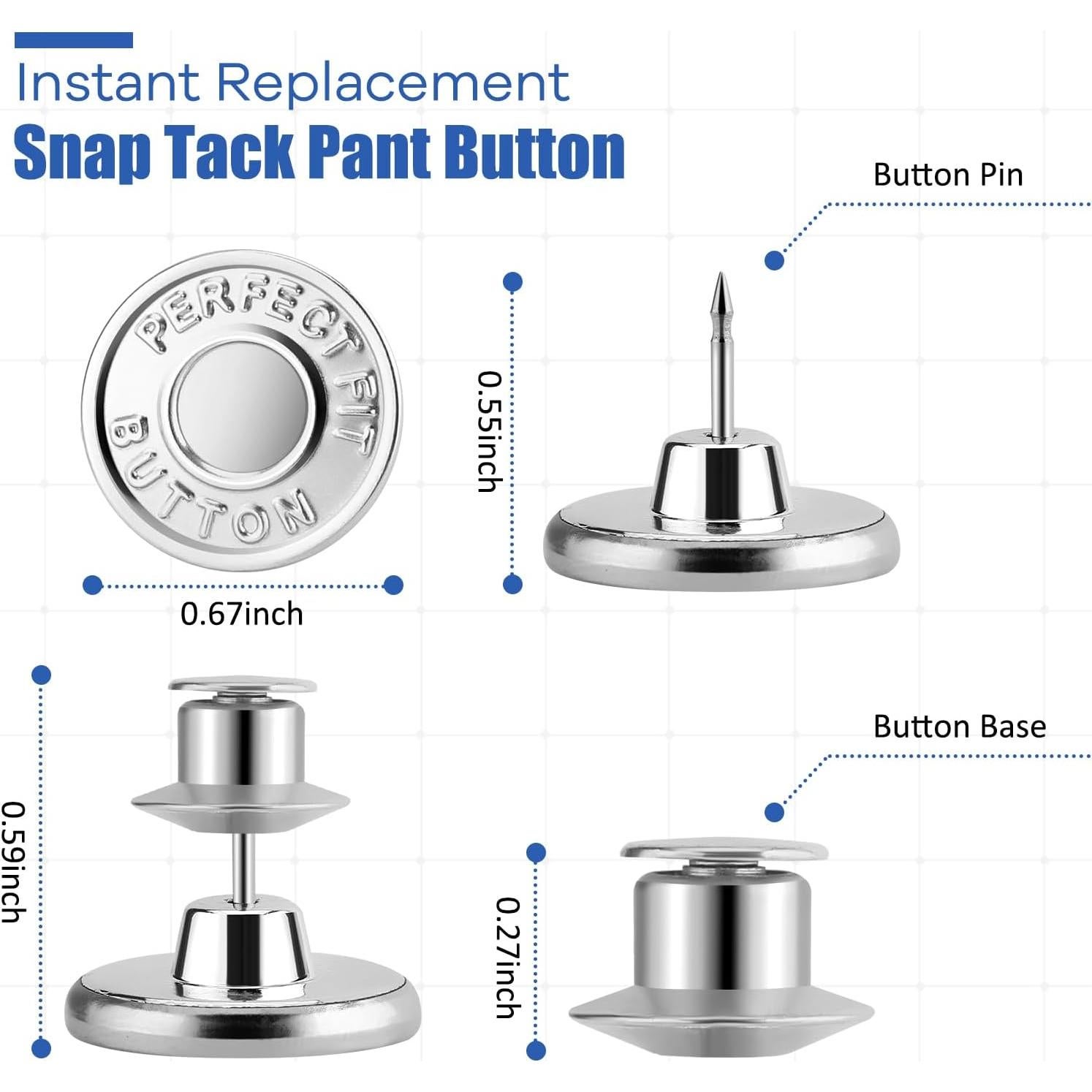 Botones Ajustables de Cintura ESVIENS para Jeans - 12 Piezas