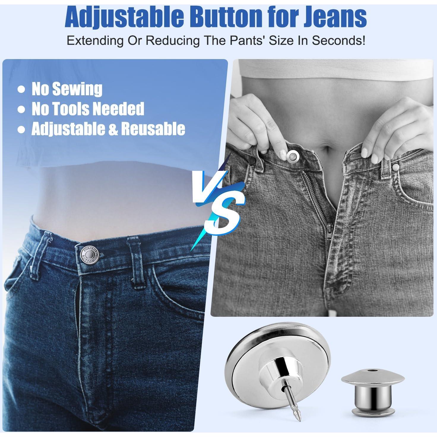 Botones Ajustables de Cintura ESVIENS para Jeans - 12 Piezas