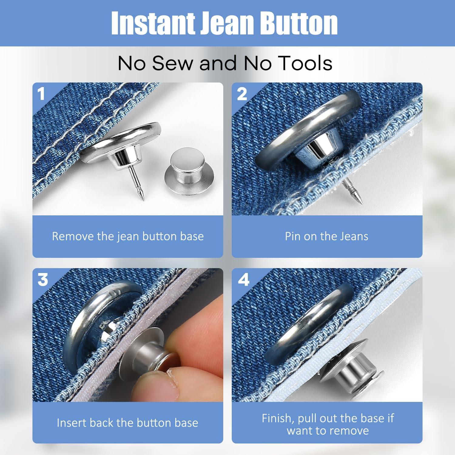 Botones Ajustables de Cintura ESVIENS para Jeans - 12 Piezas