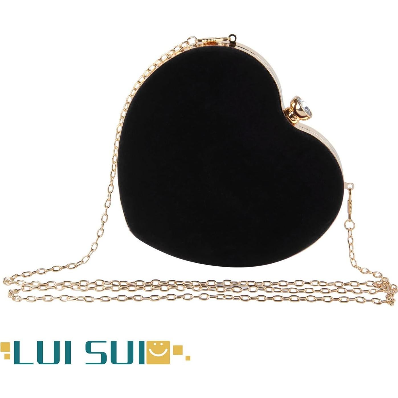 Bolso Clutch de Corazón LUI SUI para Mujeres - Rojo/Negro/Púrpura/Azul
