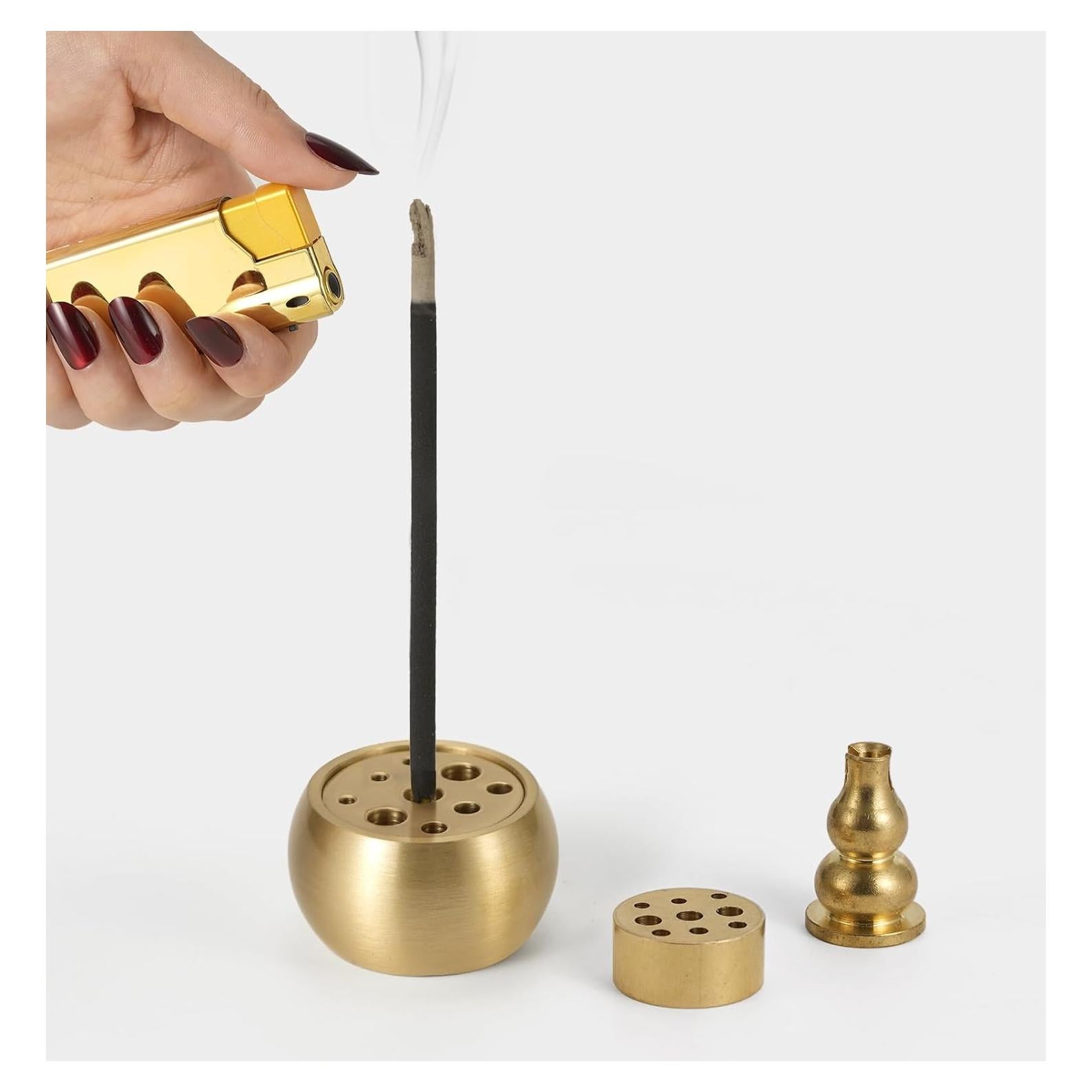 Soporte de Incienso 2 en 1 SUJIAMEI Latón 3 Piezas