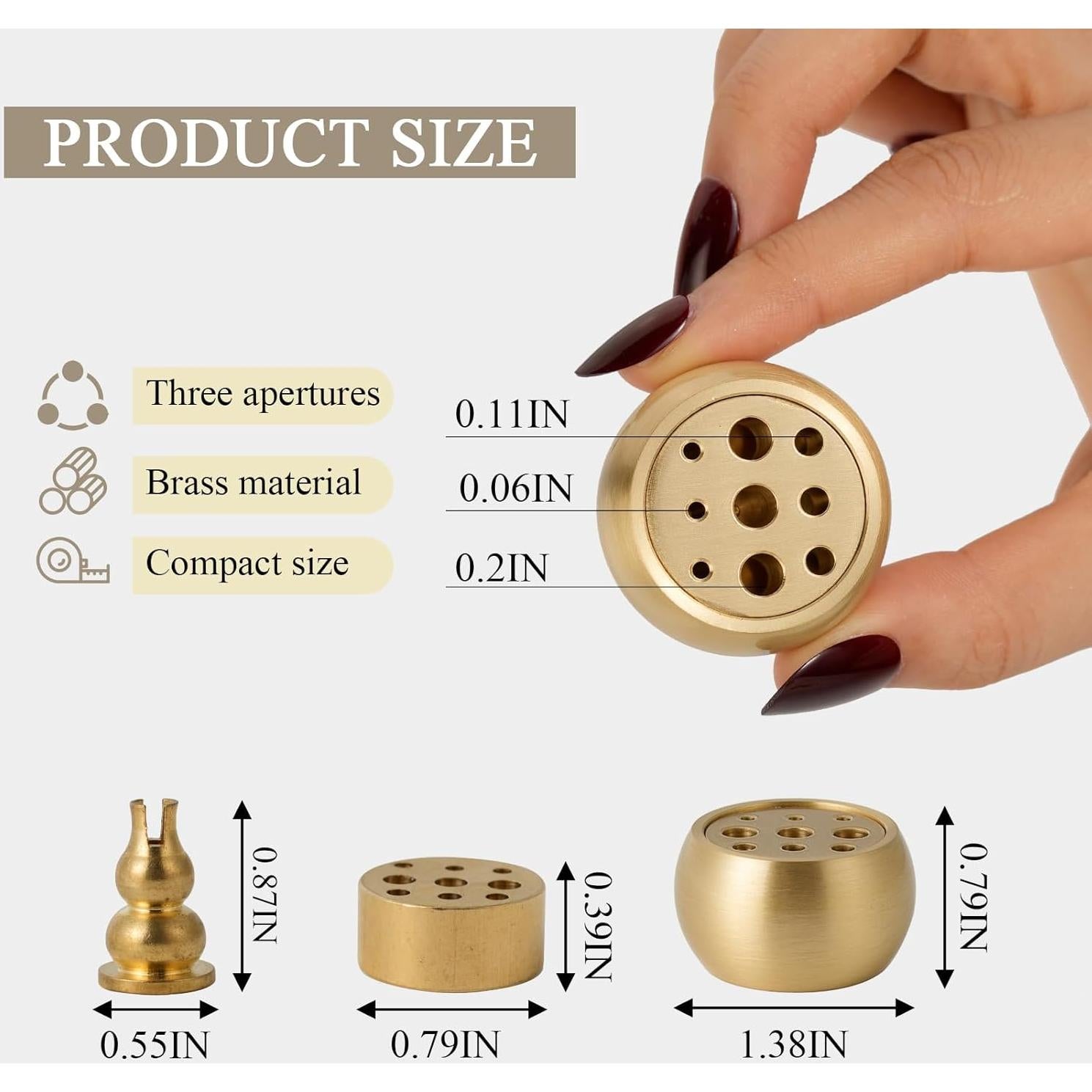 Soporte de Incienso 2 en 1 SUJIAMEI Latón 3 Piezas