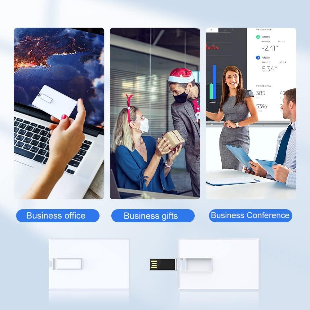 KEXIN Paquete de 20 Unidades USB 2GB Tarjeta de Crédito Blanca