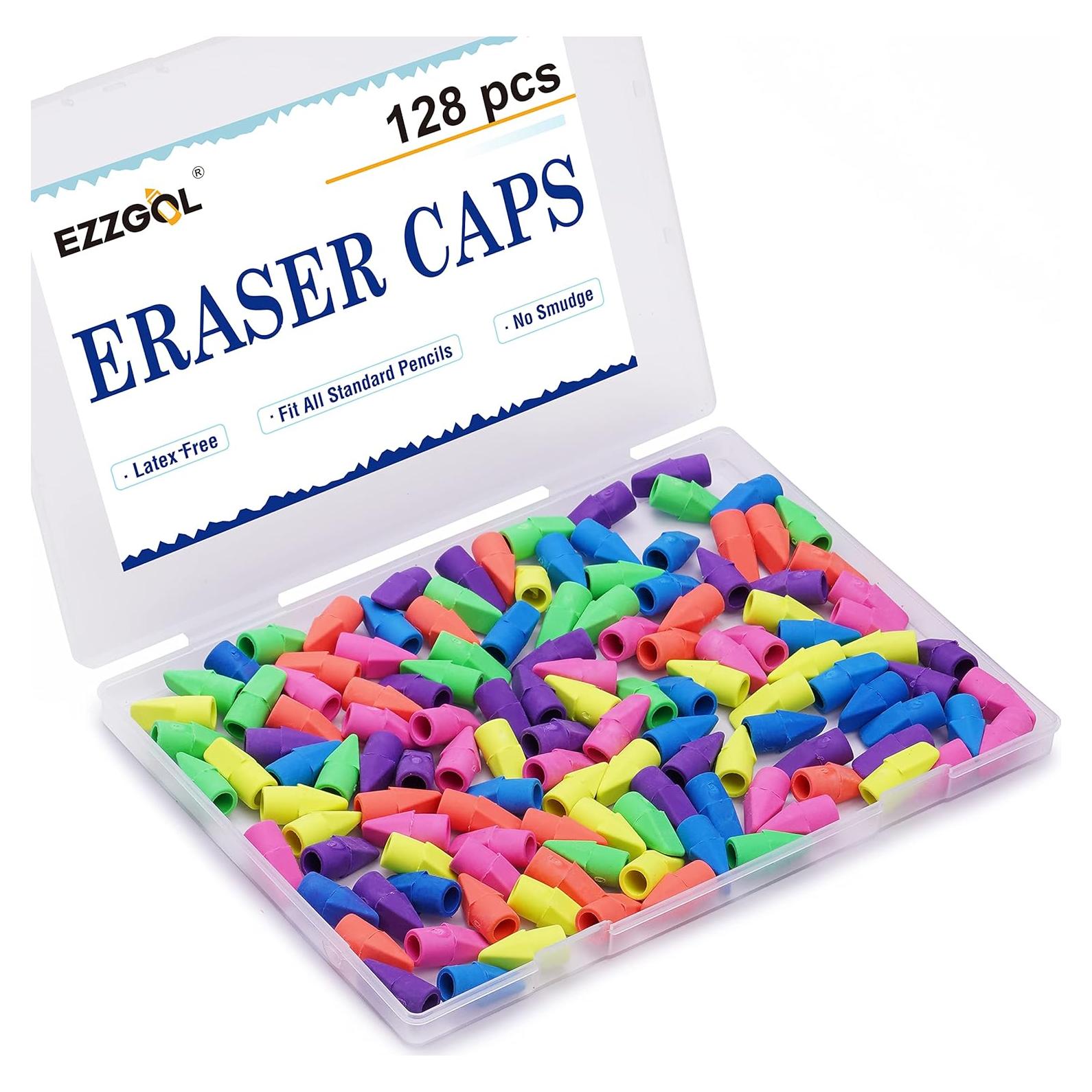 Tapas de Borradores de Lápiz Ezzgol 128 Piezas Sin Látex