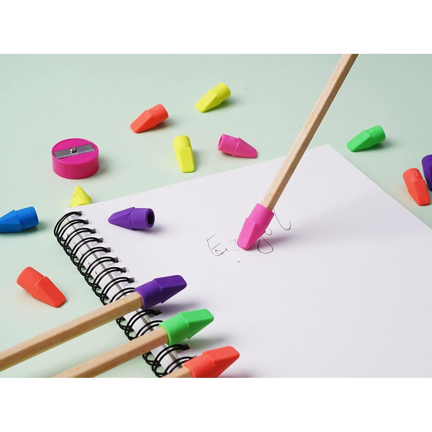 Tapas de Borradores de Lápiz Ezzgol 128 Piezas Sin Látex