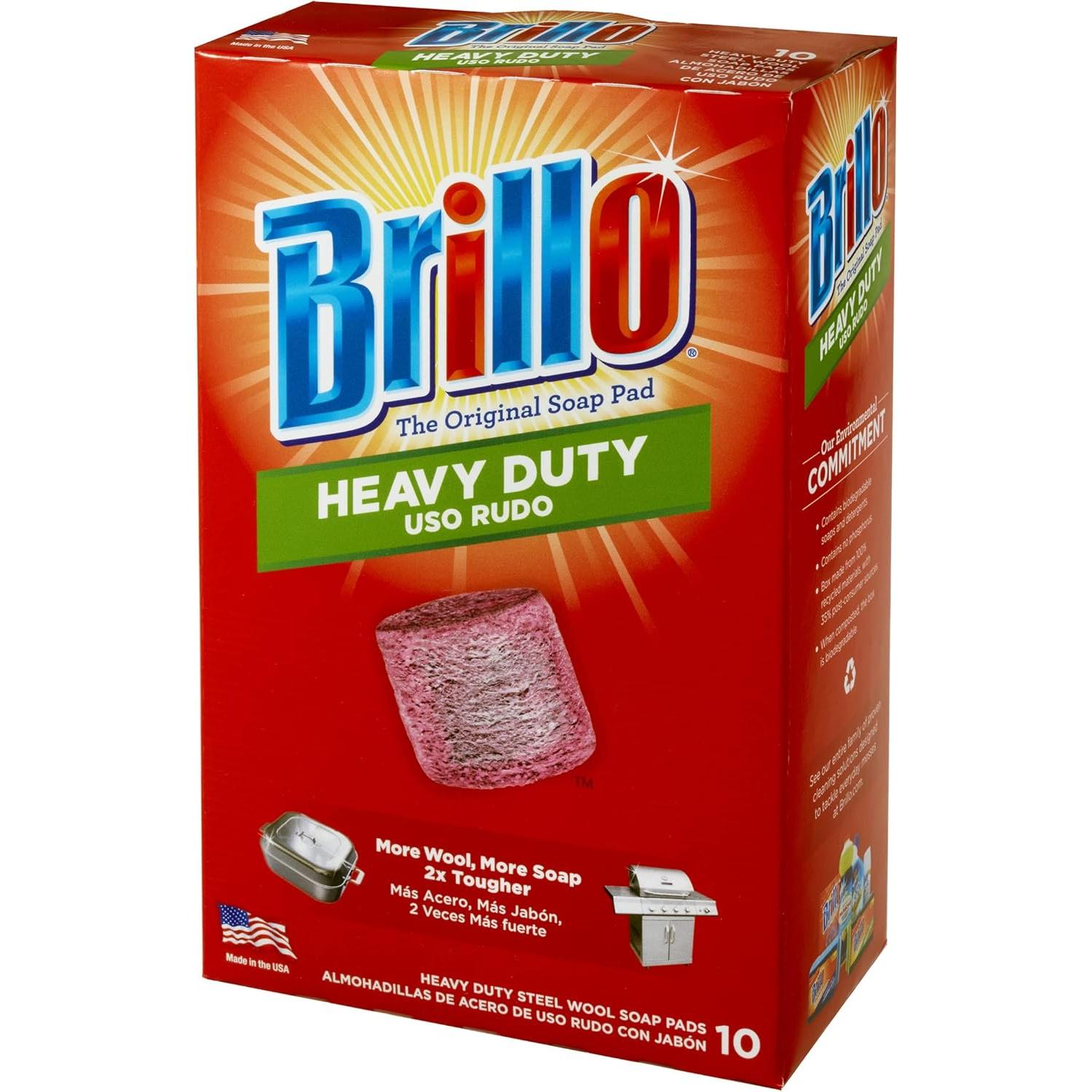Almohadillas de Jabón de Lana de Acero Brillo - 10 Unidades Uso Pesado