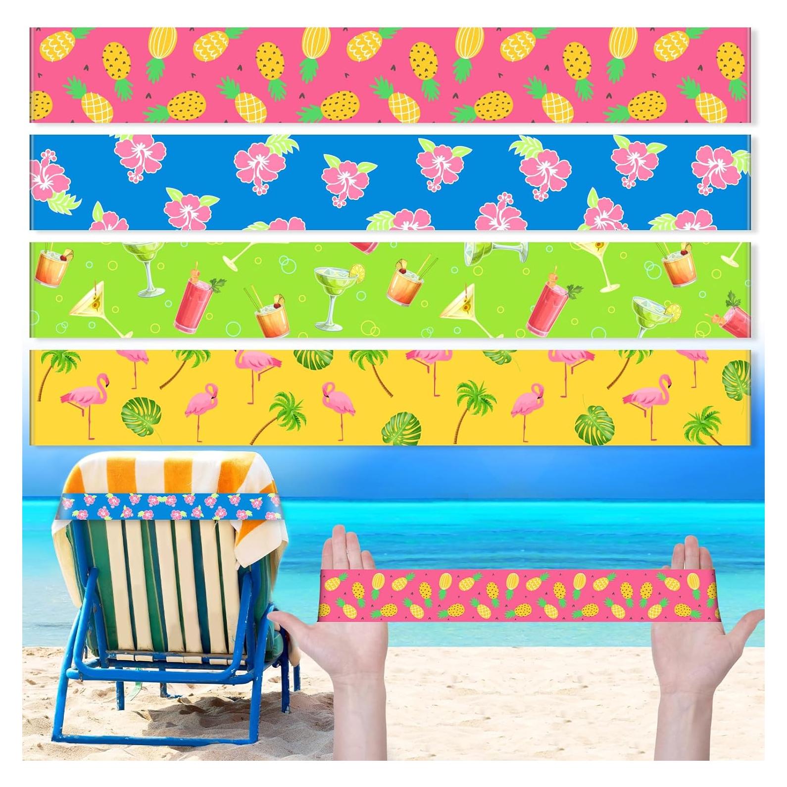 Boao 4 Pcs Bandas Elásticas para Toallas de Sillas de Playa 40x5 cm