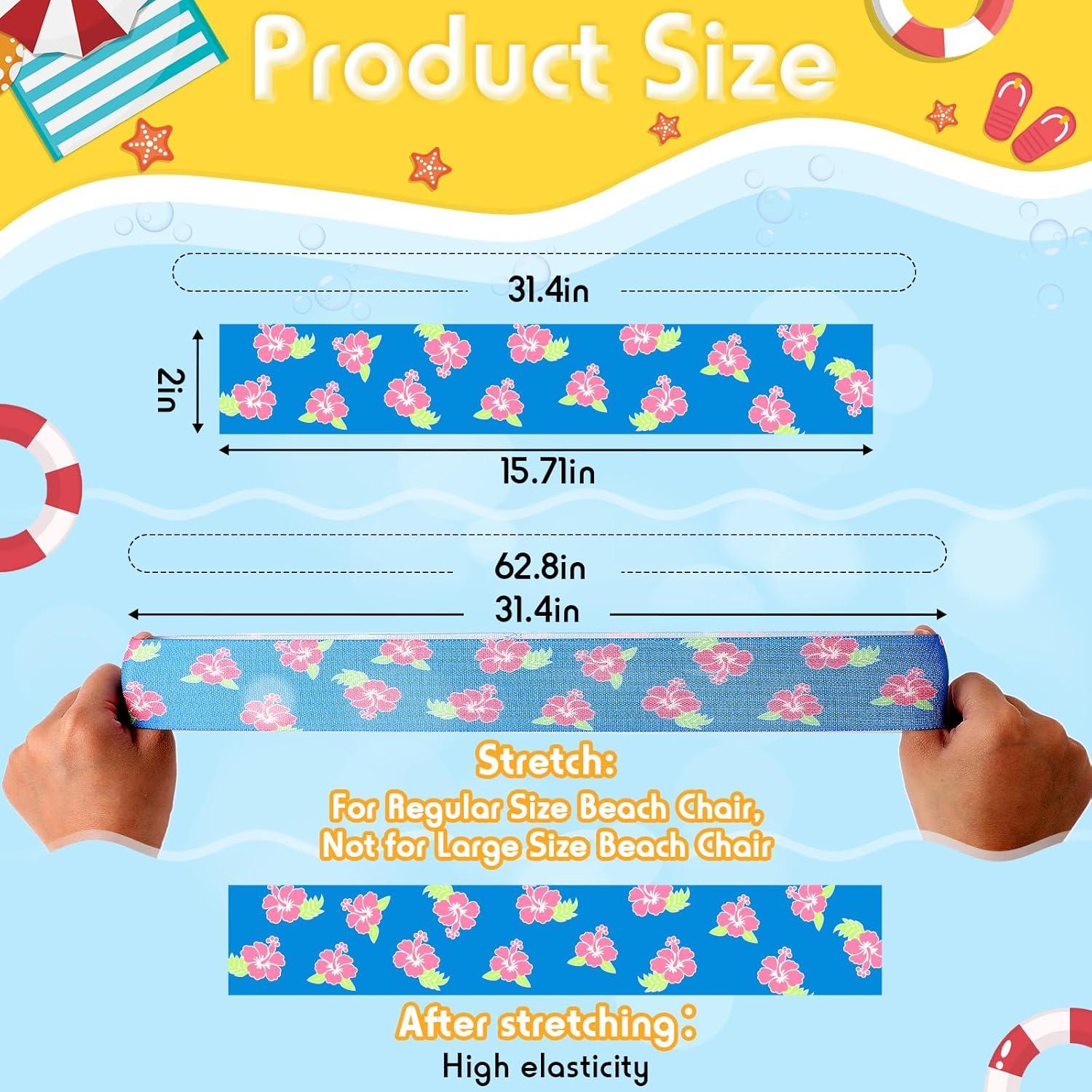 Boao 4 Pcs Bandas Elásticas para Toallas de Sillas de Playa 40x5 cm