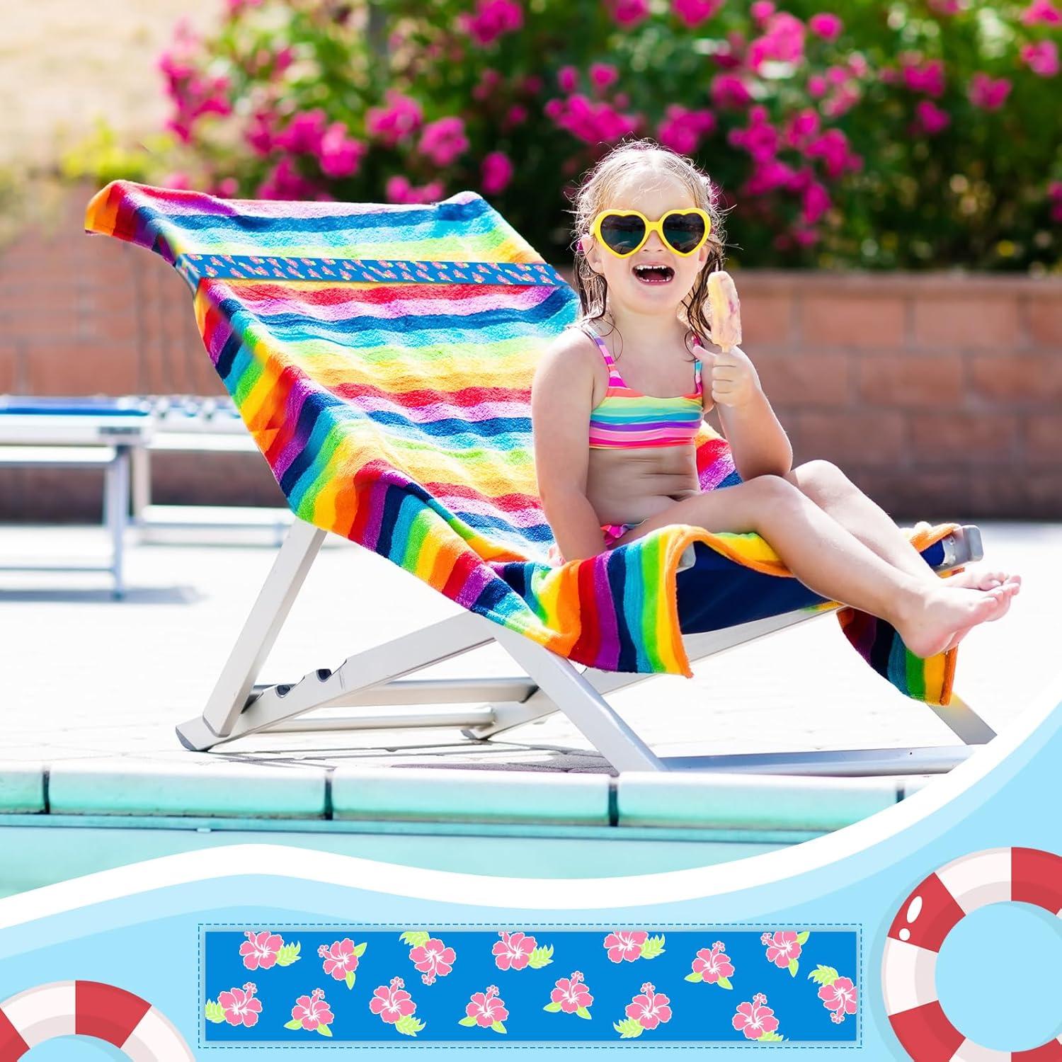 Boao 4 Pcs Bandas Elásticas para Toallas de Sillas de Playa 40x5 cm