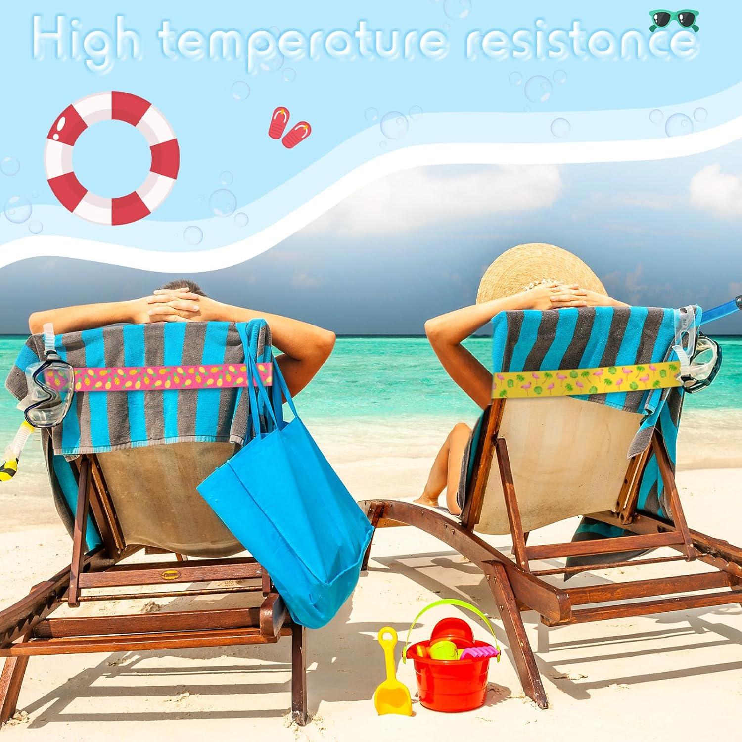 Boao 4 Pcs Bandas Elásticas para Toallas de Sillas de Playa 40x5 cm