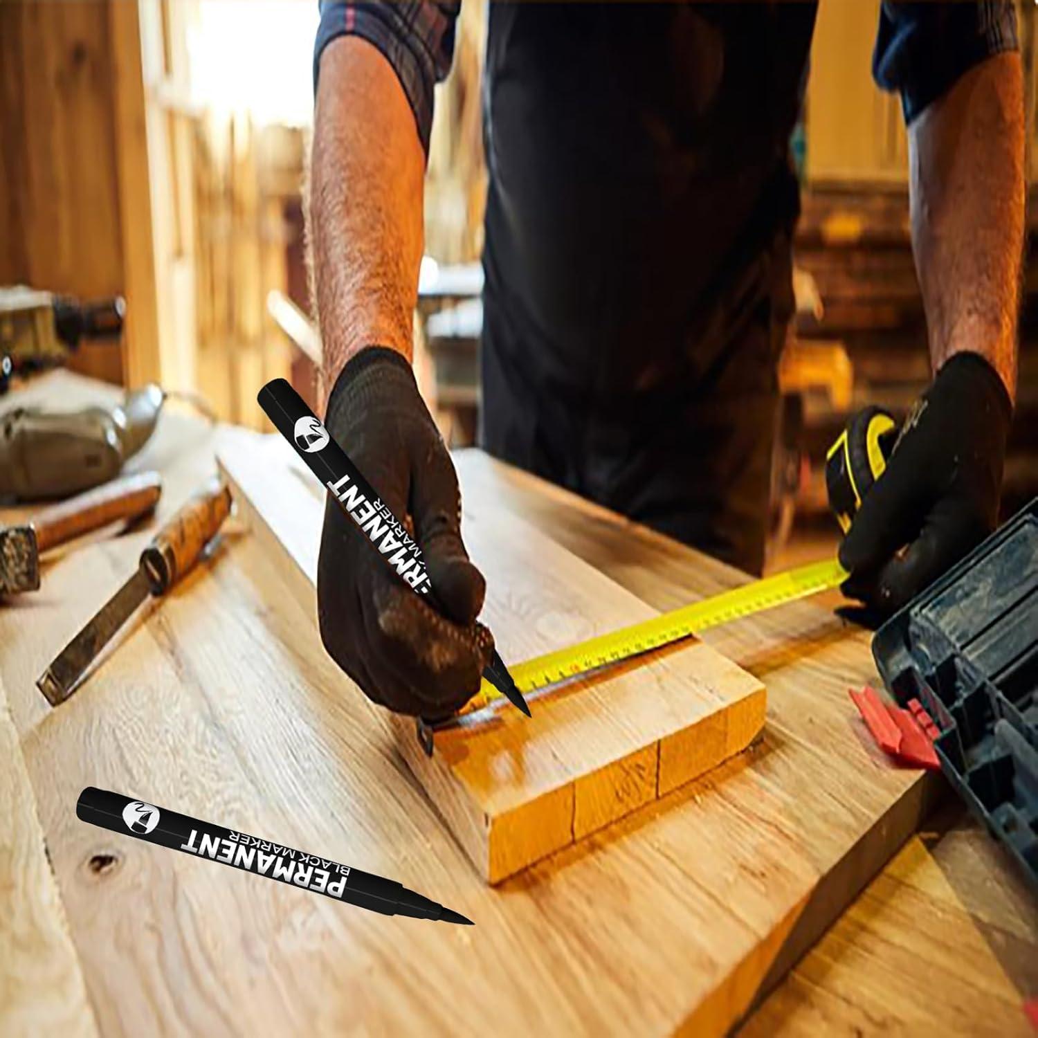 9 Marcadores de Pintura Acrílica Negra LMMINBZ Punta Fina