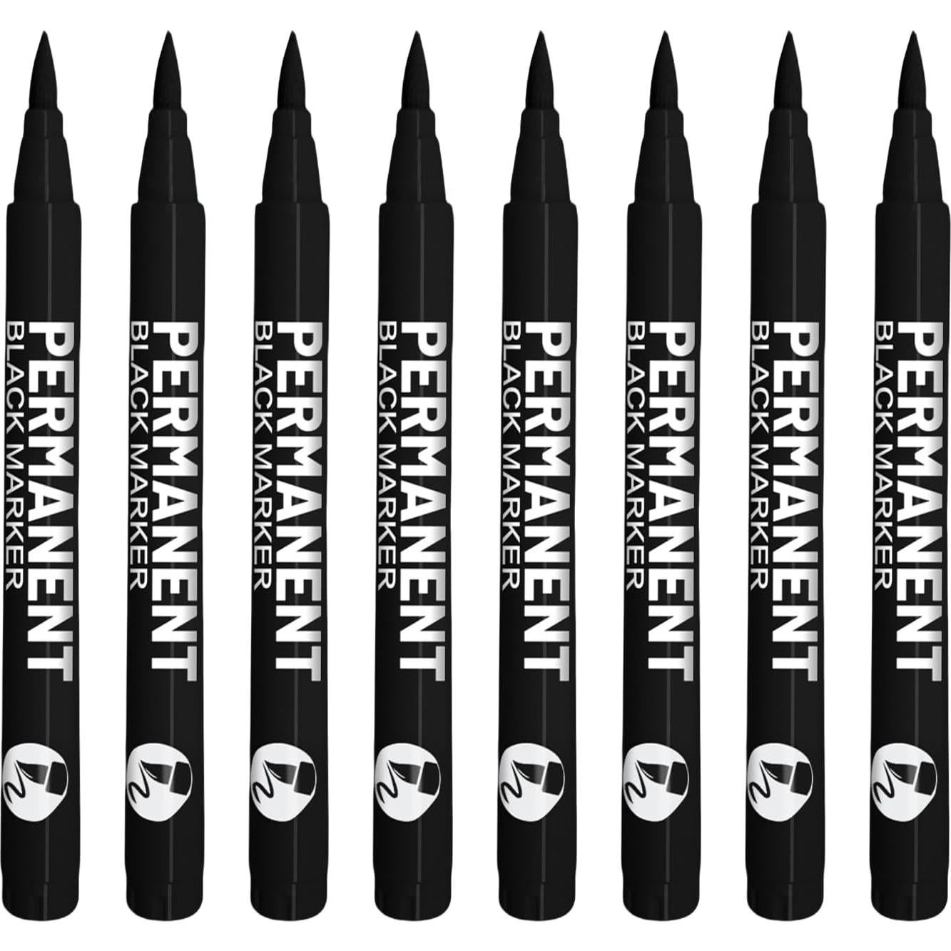 9 Marcadores de Pintura Acrílica Negra LMMINBZ Punta Fina