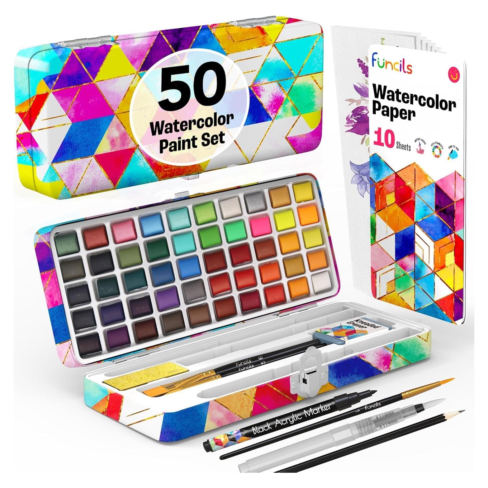 Set de 50 Acuarelas Funcils - Pinturas Acuarelables Viaje