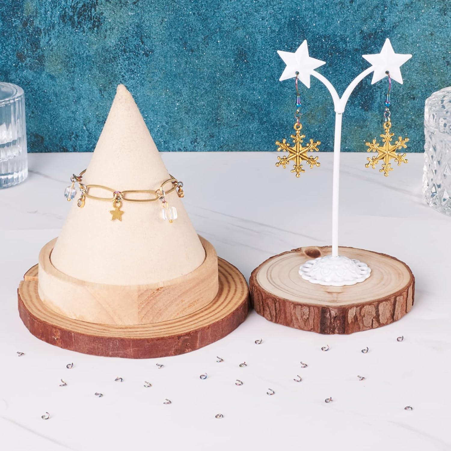 KISSITTY 100 Anillas de Salto Abiertas Arcoíris 3.5mm Acero Inoxidable