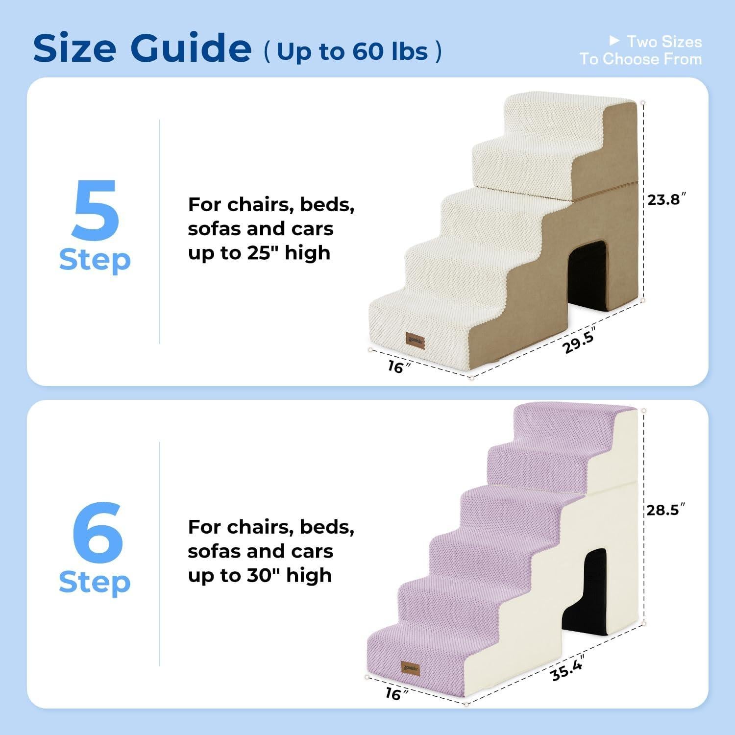 Escalones para Perros Zomisia 5 Escalones 60 cm Antideslizantes