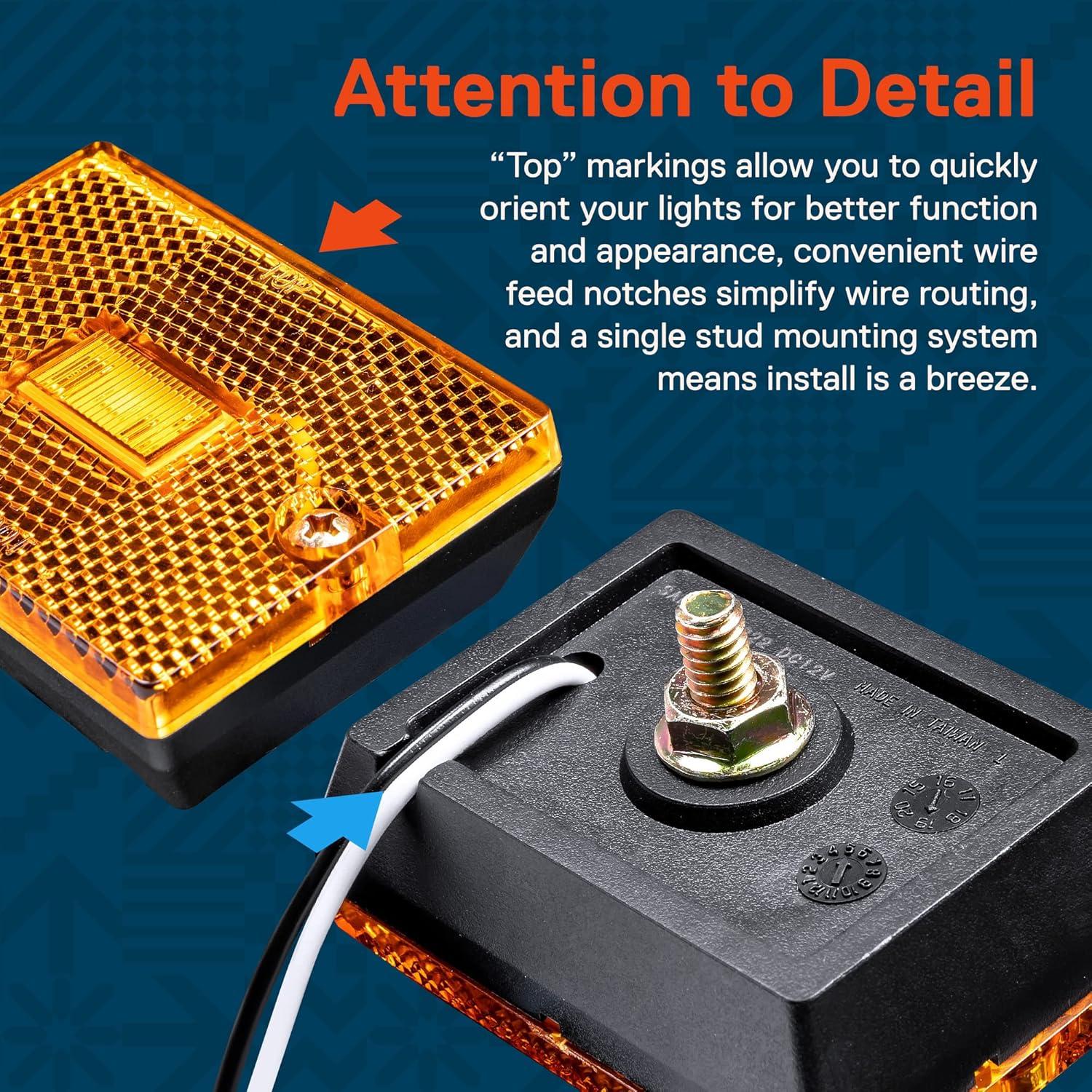 Luz de Marcador Lateral LED Ámbar ONLINE LED STORE IP67 para Remolques