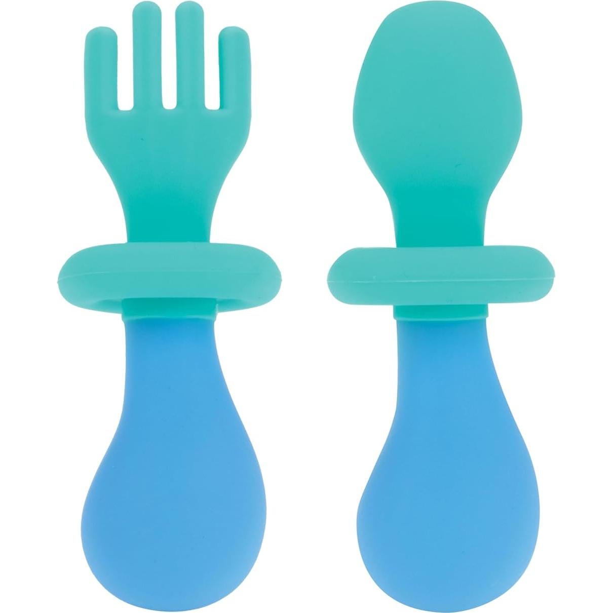 Juego de Tenedor y Cuchara Nuby - Silicona Suave con Seguridad