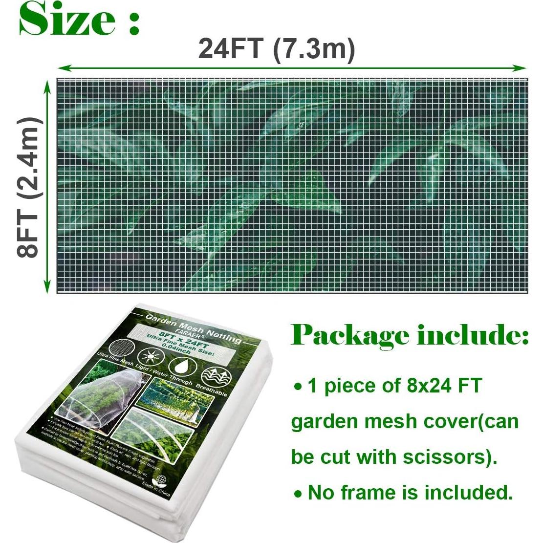 Malla de Jardín Ultra Fina FARAER 2.44m x 7.32m Protección