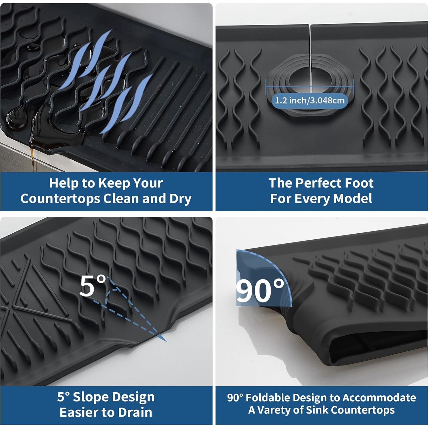 Protector de Salpicaduras de Silicona Chiczam 61cm Negro