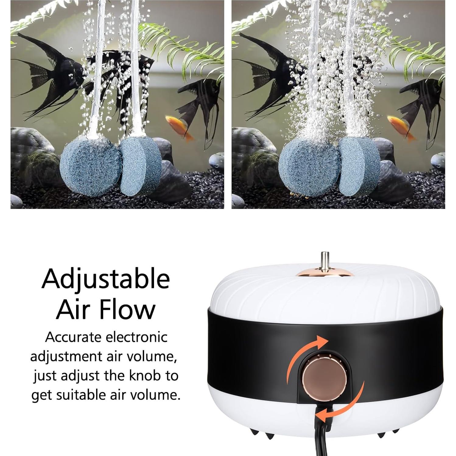 Bomba de Aire Hygger 3W/8W para Acuario hasta 567L, Silenciosa