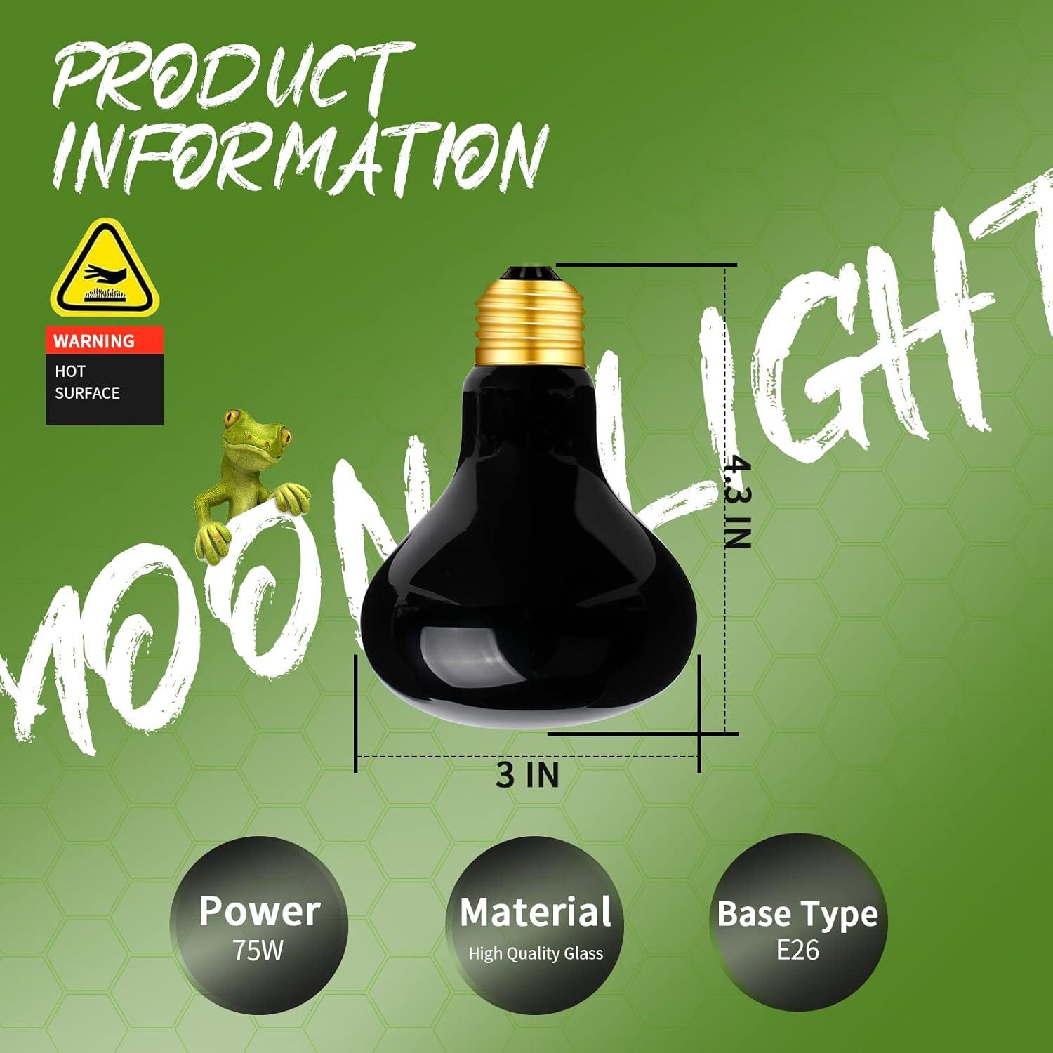 Lámpara de Calor Infrarroja OMAYKEY 75W para Reptiles