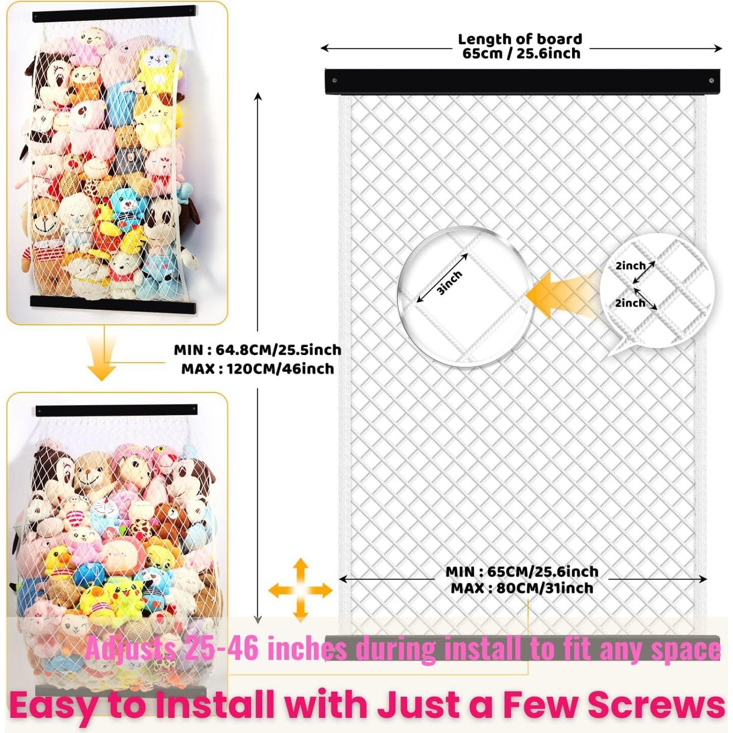 Hamaca Organizador de Animales de Peluche VOMELON - 124x66cm